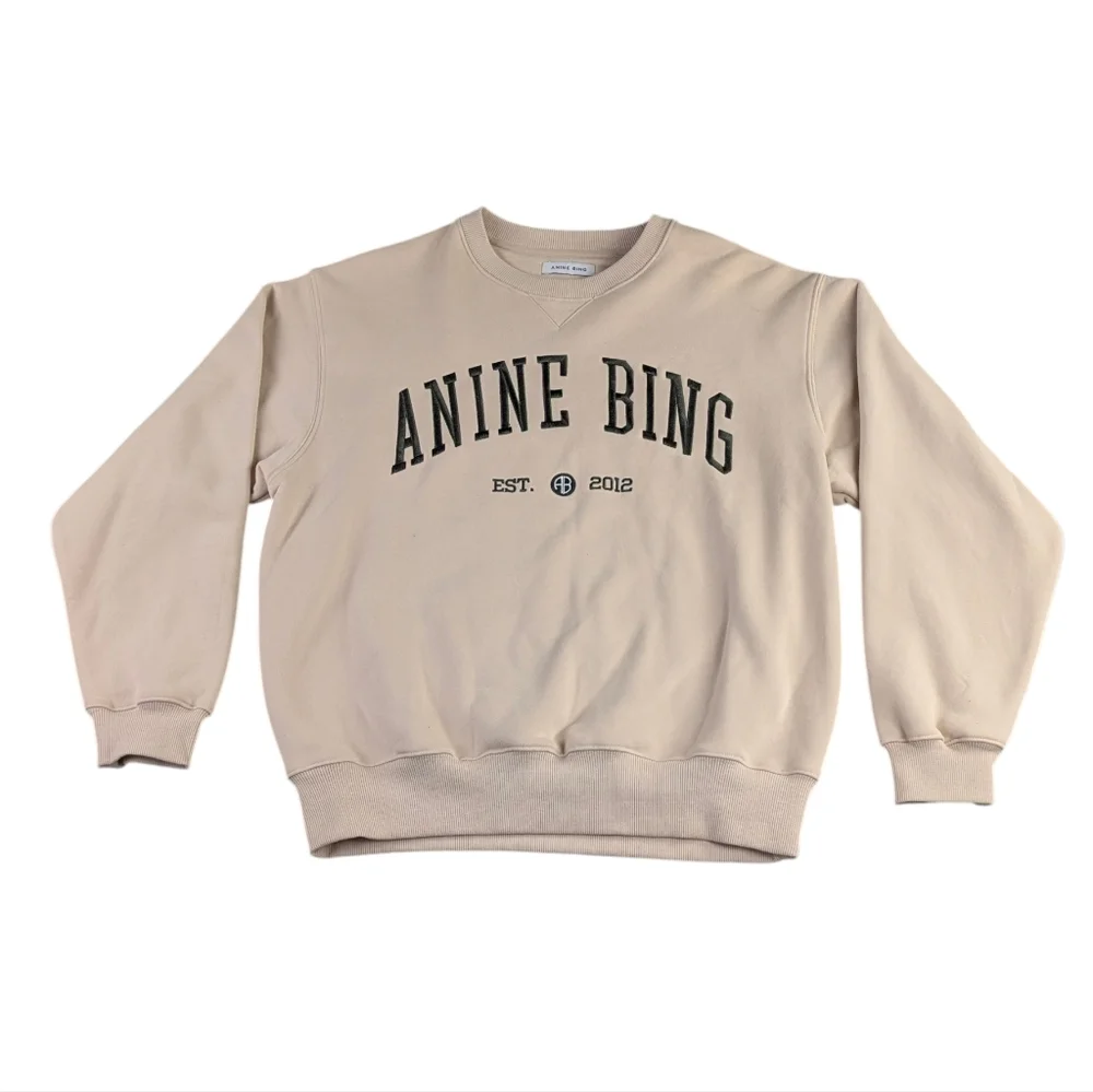 Anine Bing Dylan University Logo Sweatshirt Large 100% Cotton F268 - Picture 2 of 8